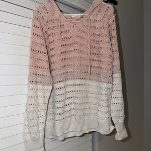 Maurices Blush and Cream V-Neck Sweater